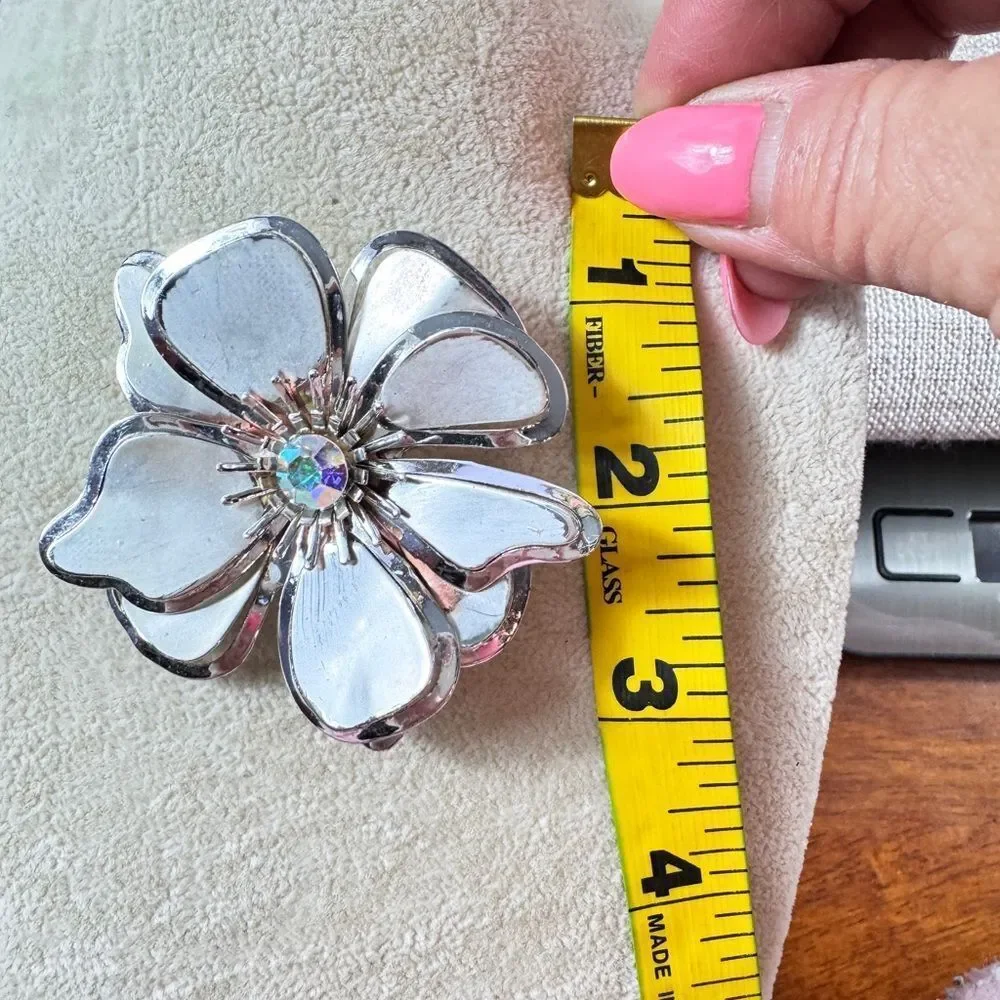 Vintage Silver and Iridescent Brooch